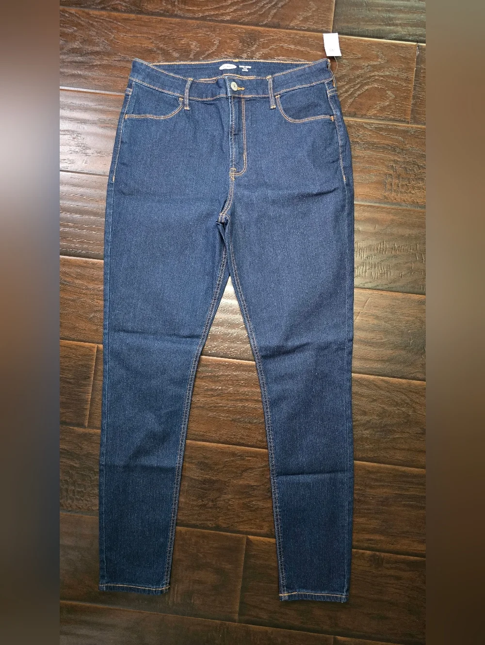 NWT Old Navy Womens Super Skinny Ankle High Rise Denim Blue Jeans 12 Long